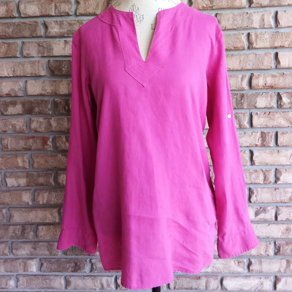 Lauren Ralph Lauren 100% Linen Top Size Medium.